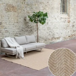 Interieur05 rond buitenkleed jute naturel zigzag - 240 x 240 cm