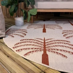 Interieur05 rond buitenkleed roest Oase - 200 x 200 cm