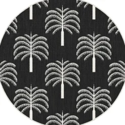 Interieur05 rond buitenkleed zwart/wit Oase - 240 x 240 cm