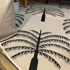 Interieur05 rond buitenkleed zwart/wit Oase - 240 x 240 cm