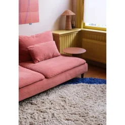 Interieur05 rond hoogpolig vloerkleed polyester Pilo beige/blauw - 240 x 240 cm