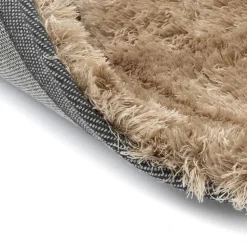 Interieur05 Rond Hoogpolig vloerkleed Odelia Bruin/taupe - 160 x 160 cm