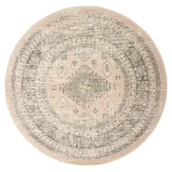 Interieur05 rond vintage Aila vloerkleed zand/beige - 240 x 240 cm
