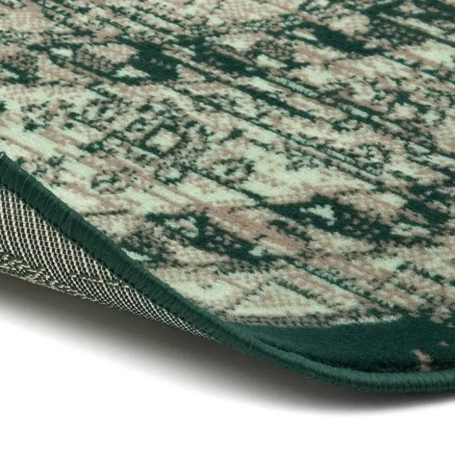 Interieur05 rond vintage vloerkleed Aila groen - 120 x 120 cm