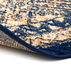 Interieur05 rond vintage vloerkleed Aila blauw - 160 x 160 cm