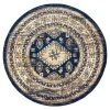 Interieur05 rond vintage vloerkleed Aila blauw - 120 x 120 cm