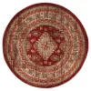 Interieur05 rond vintage vloerkleed Aila rood/oranje - 120 x 120 cm