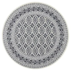 Interieur05 rond vintage vloerkleed Marad grijs/Aantraciet - 200 x 200 cm