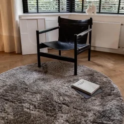 Interieur05 rond vloerkleed Fender grijs/lichtgrijs - 160 x 160 cm