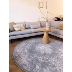 Interieur05 rond vloerkleed Keshan grijs - 160 x 160 cm