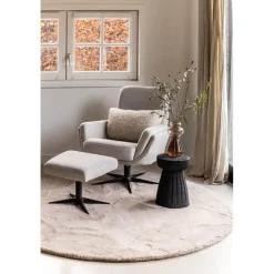 Interieur05 rond vloerkleed Lux beige/taupe - 160 x 160 cm