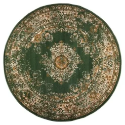 Interieur05 rond vloerkleed Keshan groen - 190 x 190 cm