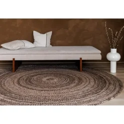 Interieur05 rond vloerkleed Gapo donkerbruin - 150 x 150 cm