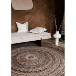 Interieur05 rond vloerkleed Gapo donkerbruin - 220 x 220 cm