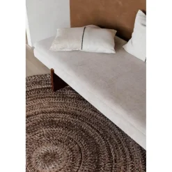 Interieur05 rond vloerkleed Gapo donkerbruin - 220 x 220 cm