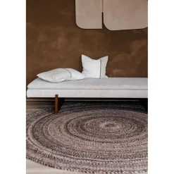 Interieur05 rond vloerkleed Gapo donkerbruin - 220 x 220 cm