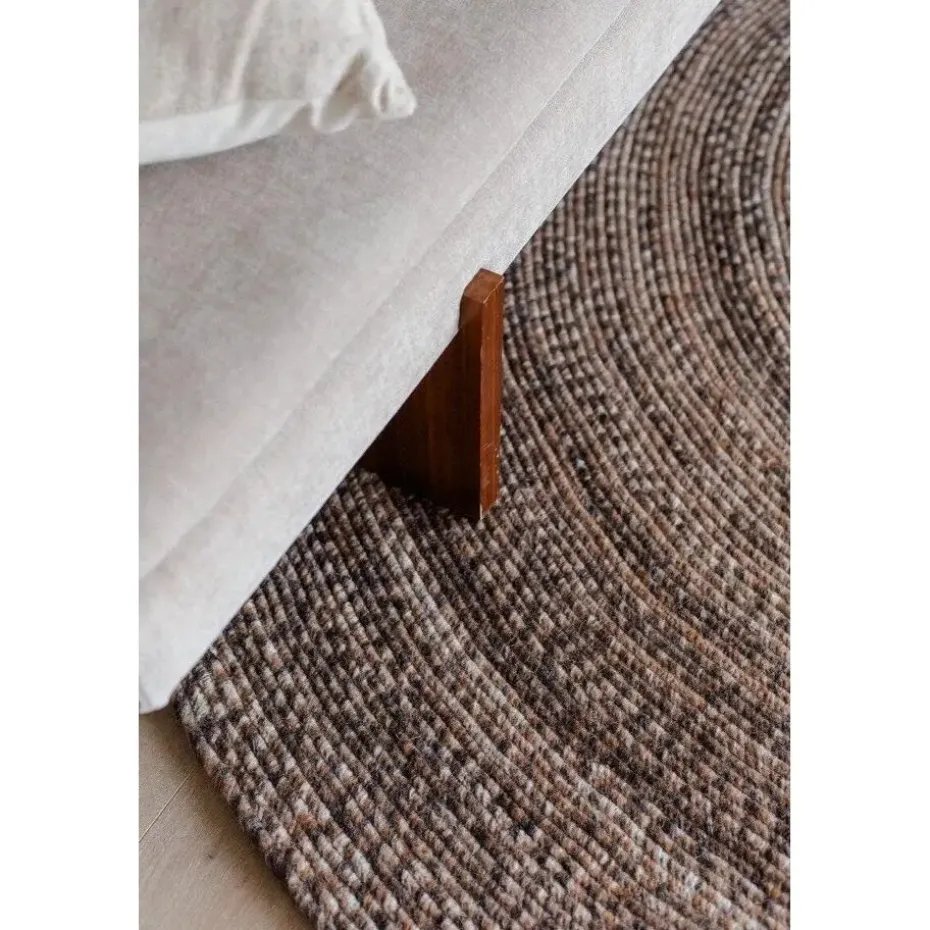 Interieur05 rond vloerkleed Gapo donkerbruin - 220 x 220 cm