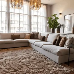 Interieur05 tapis à poils longs Fender taupe - 230 x 160 cm