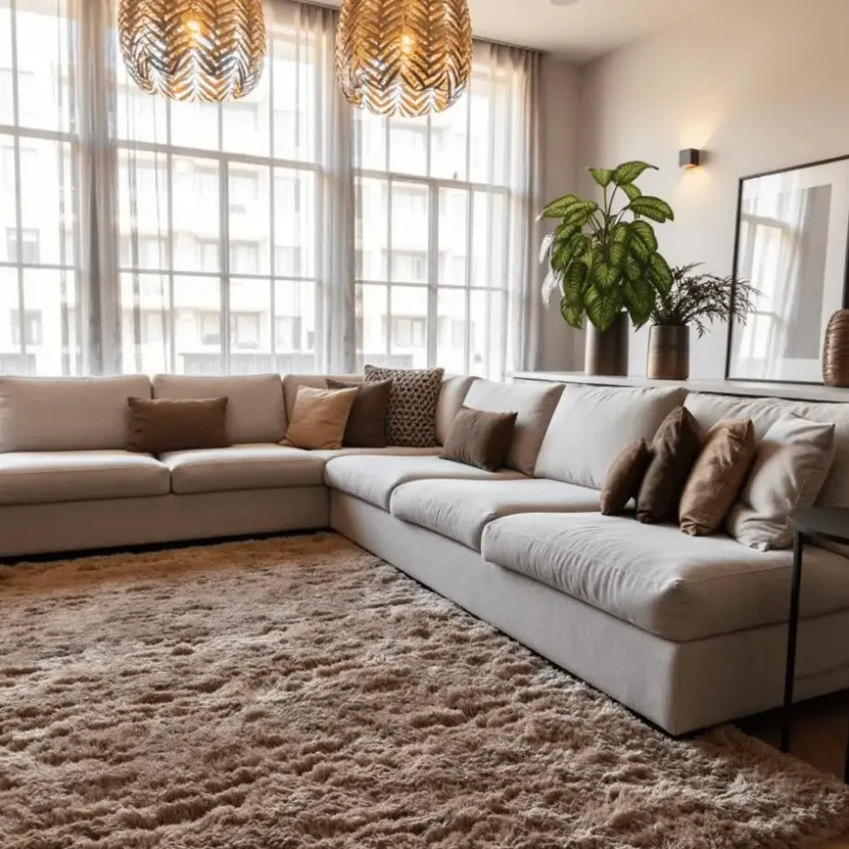 Interieur05 tapis à poils longs Fender taupe - 230 x 160 cm