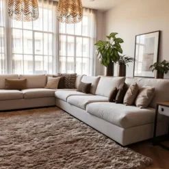 Interieur05 tapis à poils longs Fender taupe - 230 x 160 cm