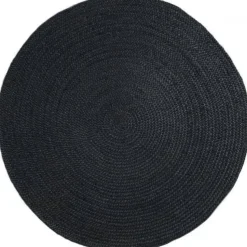 Interieur05 Vloerkleed - Jute Rond - Zwart - 150Ø