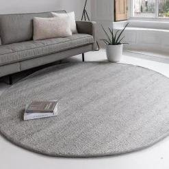 Interieur05 Wollen Vloerkleed Rond Lichtgrijs Vik - 160 x 160 cm