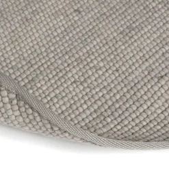 Interieur05 Wollen Vloerkleed Rond Lichtgrijs Vik - 160 x 160 cm