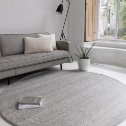 Interieur05 Wollen Vloerkleed Rond Lichtgrijs Vik - 160 x 160 cm