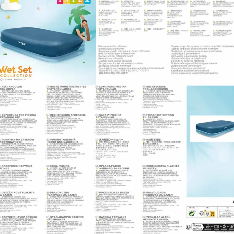 INTEX - Zwembadhoes - Grijs - Polyetheen