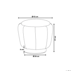 IRVING - Poef - Wit - 43 cm - Fluweel