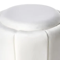 IRVING - Poef - Wit - 43 cm - Fluweel