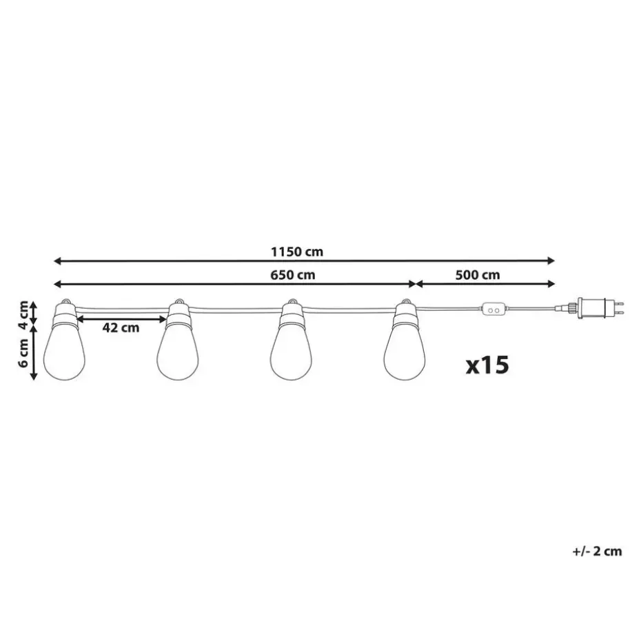 ITTILEQ - LED kerstverlichting - Zwart - 1150 cm - PVC