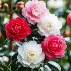Japanse Roos - Set van 3 - Camellia japonica - Hoogte 25-40cm - ⌀9cm
