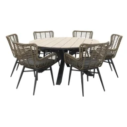 Jasmine natural / Garden Impressions Edison 148 cm. - ronde tuinset