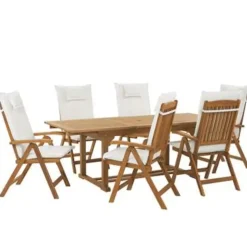 JAVA - Tuinset voor 6 - Lichte houtkleur/Wit - Acaciahout