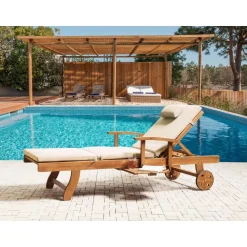 JAVA PREMIUM - Tuinligstoel - Lichtbruin/Taupe - Acaciahout