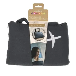 Jetlag Reisdeken met hoes - zwart - 120 x 150 cm - polyester