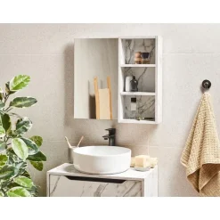 JOINVILLE - Badkamerwandkast met spiegel - Wit - Vezelplaat