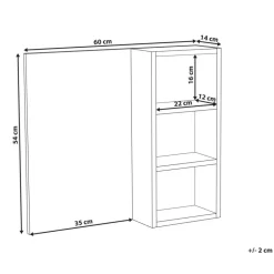 JOINVILLE - Badkamerwandkast met spiegel - Wit - Vezelplaat
