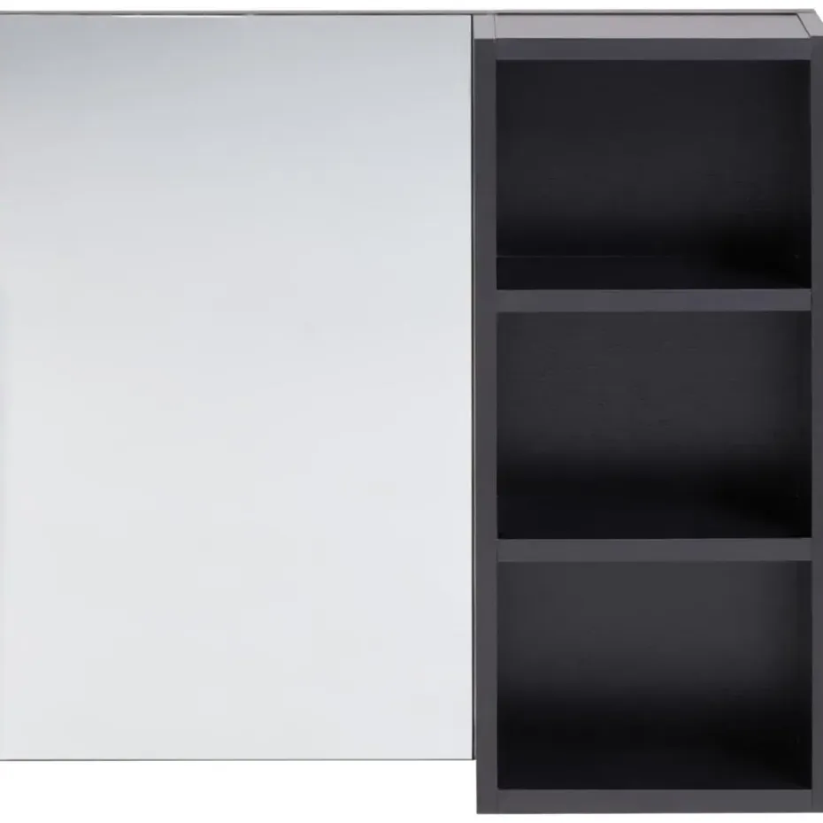 JOINVILLE - Badkamerwandkast met spiegel - Zwart - Vezelplaat