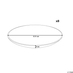JUNIPER - Bijzetborden set van 8 - Lichtblauw - Steengoed