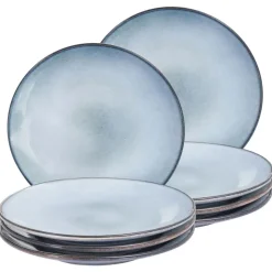 JUNIPER - Dinerborden set van 8 - Lichtblauw - Steengoed