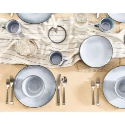 JUNIPER - Dinerborden set van 4 - Lichtblauw - Steengoed