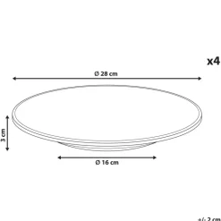 JUNIPER - Dinerborden set van 4 - Lichtblauw - Steengoed