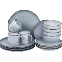 JUNIPER - Serviesset 16 delig - Lichtblauw - Steengoed