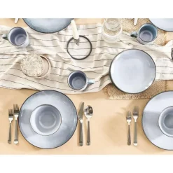 JUNIPER - Serviesset 16 delig - Lichtblauw - Steengoed