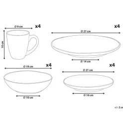 JUNIPER - Serviesset 16 delig - Lichtblauw - Steengoed