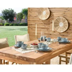 JUNIPER - Serviesset 16 delig - Lichtblauw - Steengoed