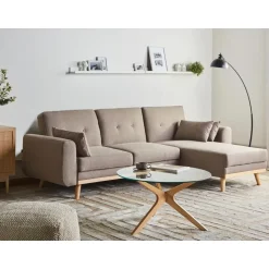 KAARINA - Hoekbank - Lichtbruin - Linkszijdig - Polyester