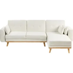 KAARINA - Hoekbank - Wit - Linkszijdig - Polyester